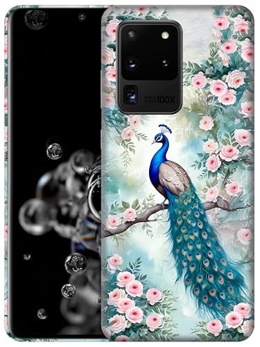 Coque Samsung S20 Ultra 5G mince et rigide GlamCase antichoc motif paon