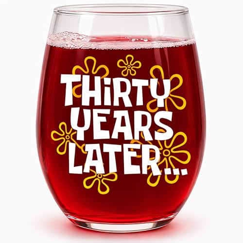 Glassicle Funny 30th Birthday Wine Glass for Women – “30 Years Later” Design –...