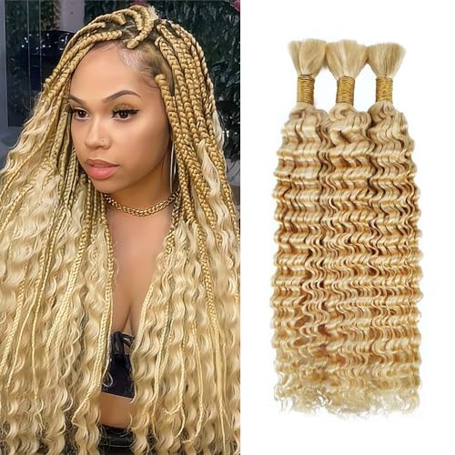 24 inch 613 Blonde Human Braiding Hair for Boho Braids