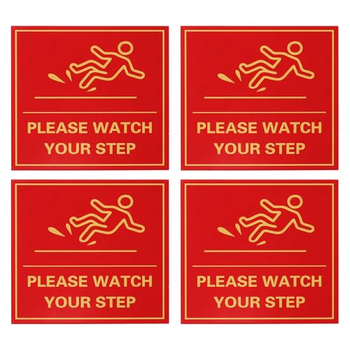 Panneau attention à vos pieds autocollant en acrylique haute visibilité pour intérieur extérieur