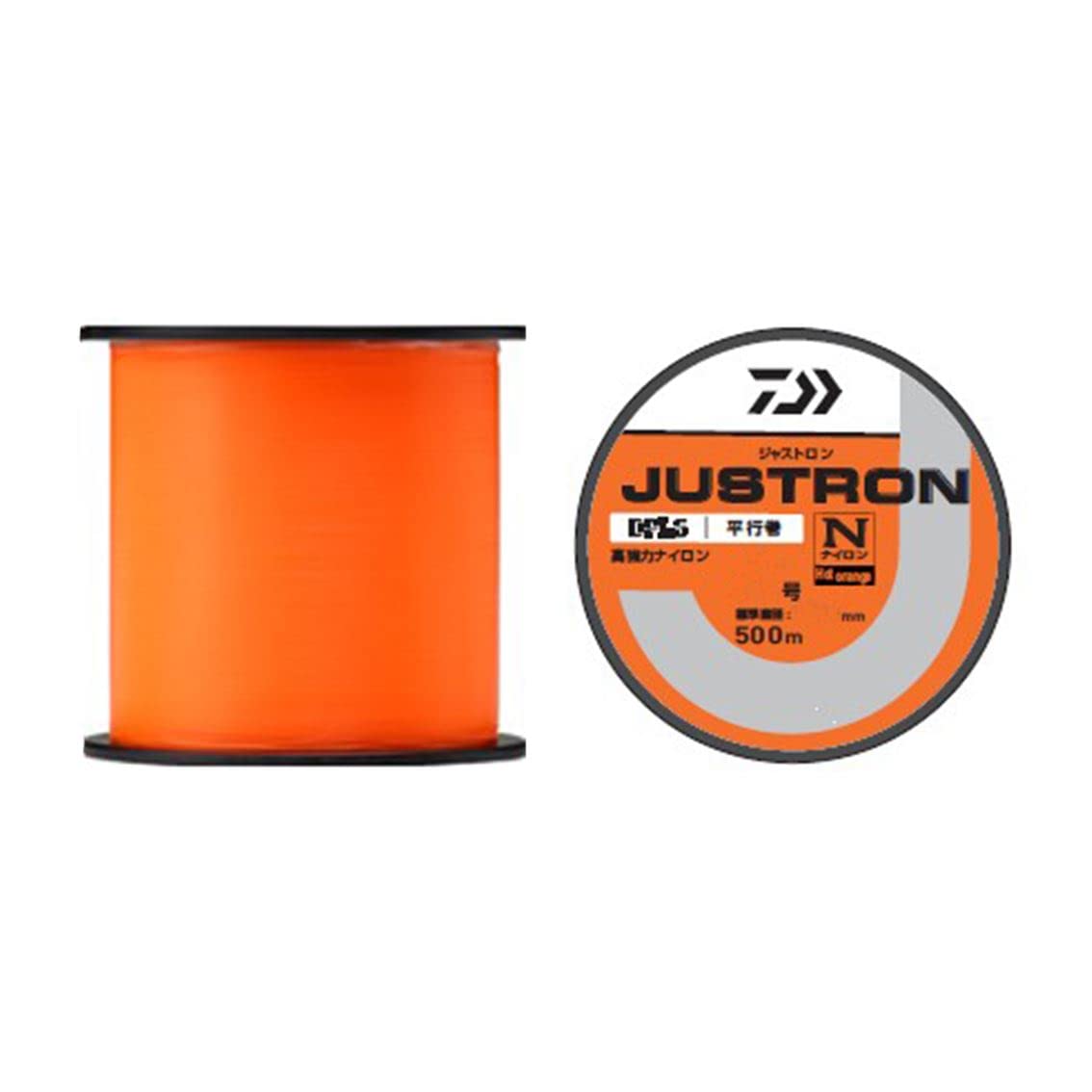 DAIWA Justron Bobbin/Nylon Line, Main Line Size No. 2 to No. 6, 546.8 yd (500 m) Spool, Assorted Types hot orange 3号-500M No. 3