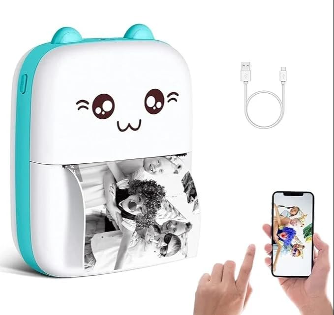 Favorful Wonders Printer Mini Bluetooth Printer for Kids, Durable Mobile Operated, Portable & Safe, Thermal Printer, Rechargeable & Battery Operated, Ideal for Students Age 5+ (Pink)