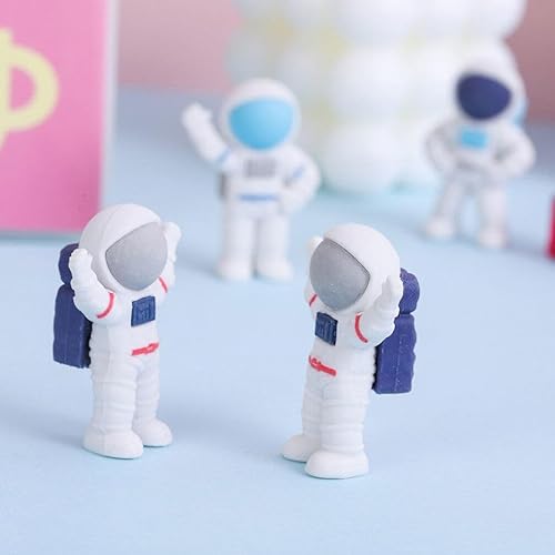Miniatura 8 de NUOBESTY 24 mini borradores espaciales, lindos borradores espaciales, en forma de astronauta de dibujos animados en 3D, para recuerdos de fiesta,