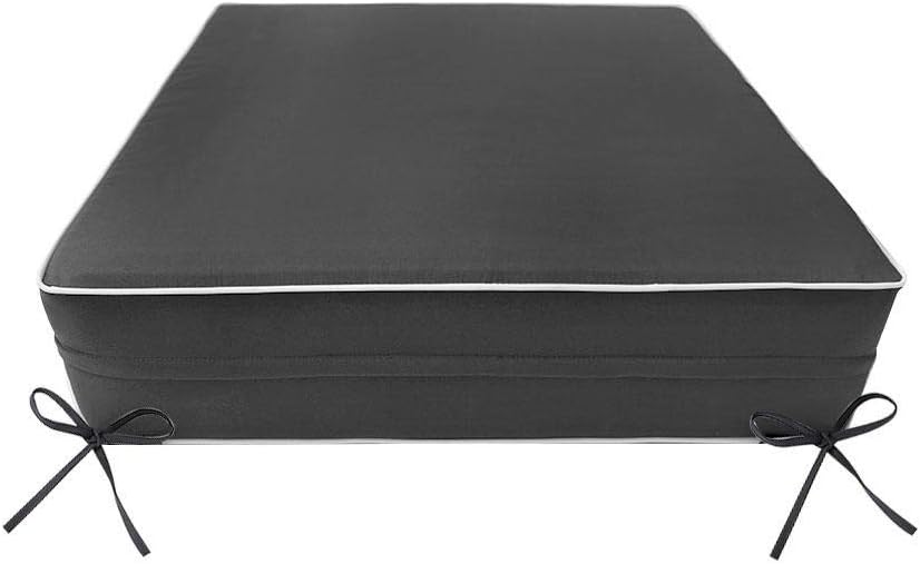 Prolinemax |SLIPCOVER ONLY| Outdoor Contrast Piped Deep Seat Back Pillow Cover Medium AD003