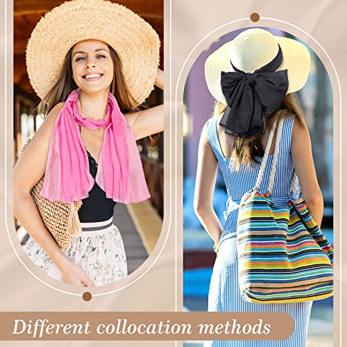 Crowye 12 Pieces Solid Color Chiffon Shawls Long Sun Proof Scarves Wraps Sheer Lightweight Breathable Chiffon Scarf for Women Bridal Wedding Formal Evening Party Accessories, 19.6 x 61 Inch3