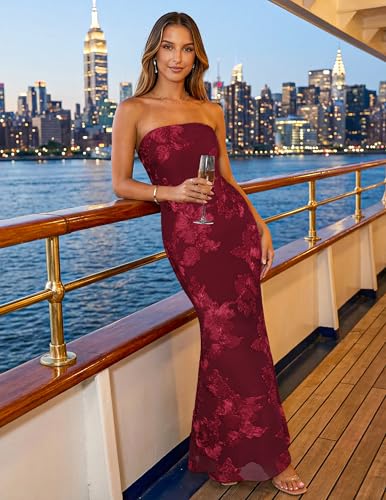 Image of MEROKEETY Women's Summer Floral Wedding Guest Cocktail Maxi Dress