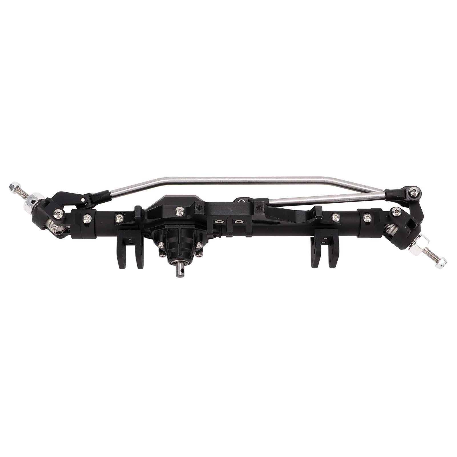 Stop Aluminium w Kształcie Diamentu 1/10 RC Ulepszenie Przedniej Osi dla Axial Wraith 90018 RR10 90048 Obrabiana CNC Stalowa Przekładnia o Dużym Prześwicie (BLACK)