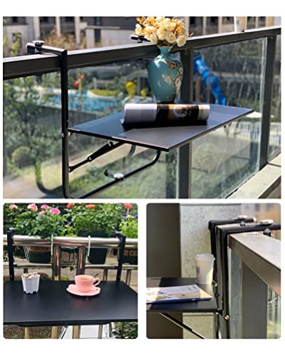 Mesa suspensa Mesa de metal para corrimão de varanda externa, deck de terraço de jardim que economiz