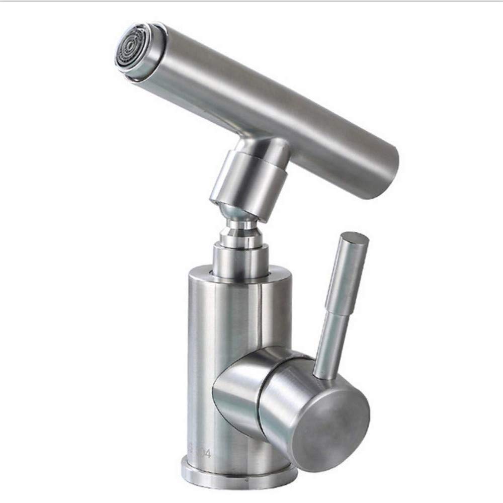 Cabezal de baño moderno y cocina en acero inoxidable con grifo de rotación 360