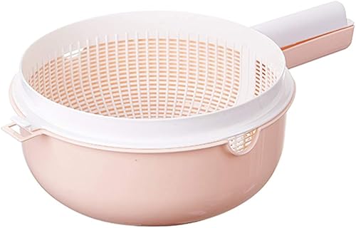 Cabilock Cesta de frutas de cocina cubierta de drenaje cesta para alimentos Colador creativo Colador de lavado de arroz