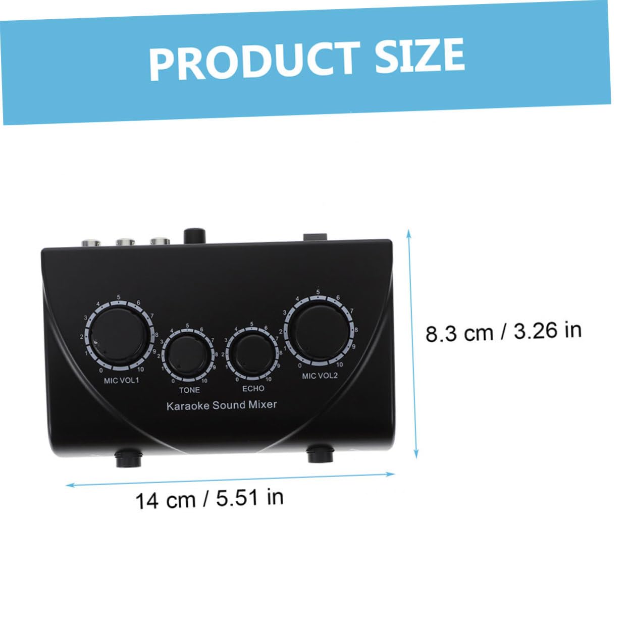 Mixer Audio Professionale per Karaoke con Doppio Ingresso Microfono | Regolazione Separata del Volume Microfono, con Cavo e Adattatore di Alimentazione