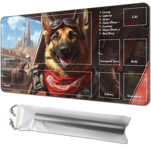 Playmat for MTG Size 24 x 14 inches Personalized TCG Card Game Mat for Magic The Gathering Players Unique Ideal for Card Game Enthusiasts Dogmeat Ever Loyal