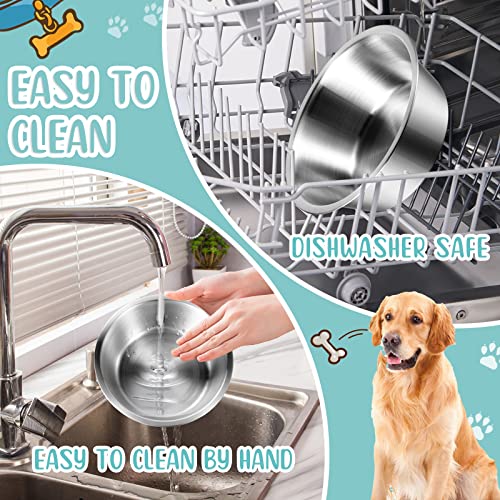 Yahenda 6 Pcs Stainless Steel Metal Dog Bowls Replacement Basic Dog Bowls Thickened Water Bowls Set Travel Kennel Food Dish Bowls No Spill for Small Medium Large Dogs, Dishwasher Safe(11 Inch) - Image 6