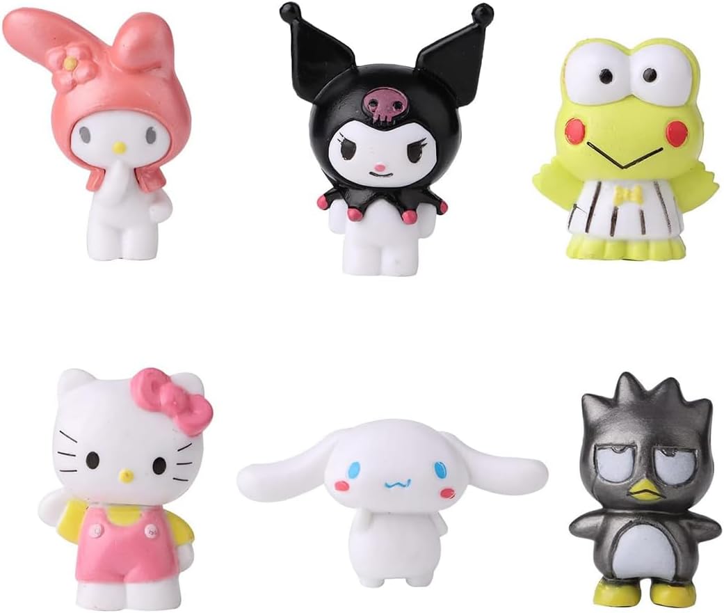 6 Pack Cute Lovely Characters Figurines For Kids Birthday Party Supplies Decorations,Bouquet,Charms,Cake Pan