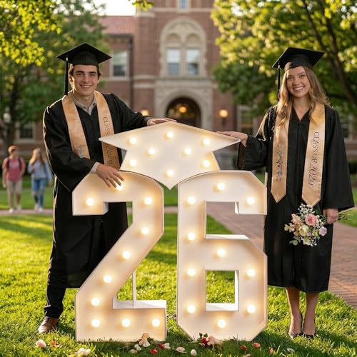 Graduation Decorations 2026 Party Numbers: 4.5FT Graduation Decorations Class of 2026 - Large Marquee Numbers 26 for Kindergarten Preschool High School