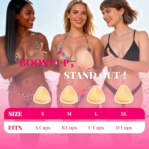 Image of Double Sided Sticky Bra Ultra Boost Inserts Pads Reusable Push Up Lift Self Adhesive Bra Pads for Bikini Swimsuit