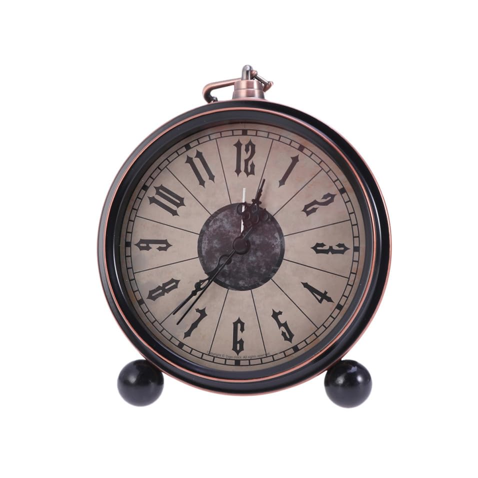 Reloj de mesa vintage silencioso y preciso con estructura de hierro