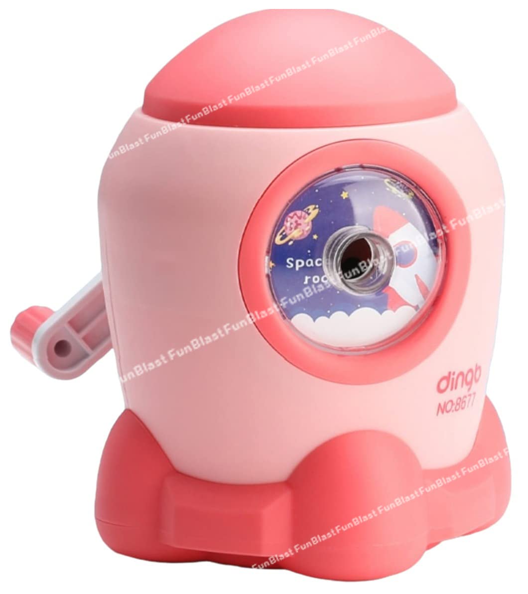 FunBlast Sharpener for Kids – Robot Pencil Sharpener, Table Sharpener Machine, Birthday Return Gift, Pencil Cutter Machine, Sharpeners for School Supply and Office (Pink-Space)