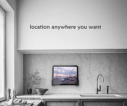 Adhesive Rack Wall Mount Universal Dock For Tablet Smartphone Ereader Remote Control Holder Stick On Wall,Fits For Ipad Samsung Google Surface, 3M Adhesive Or Screws Installation Available,Black #TOP3