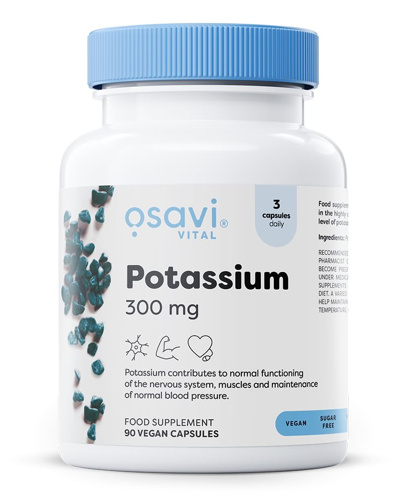 Osavi Potassium 300mg – 90 Vegan Capsules | Highly Absorbable Potassium Citrate for Nervous System, Muscle Function, and Blood Pressure Support | Clean Label, Vegan Friendly