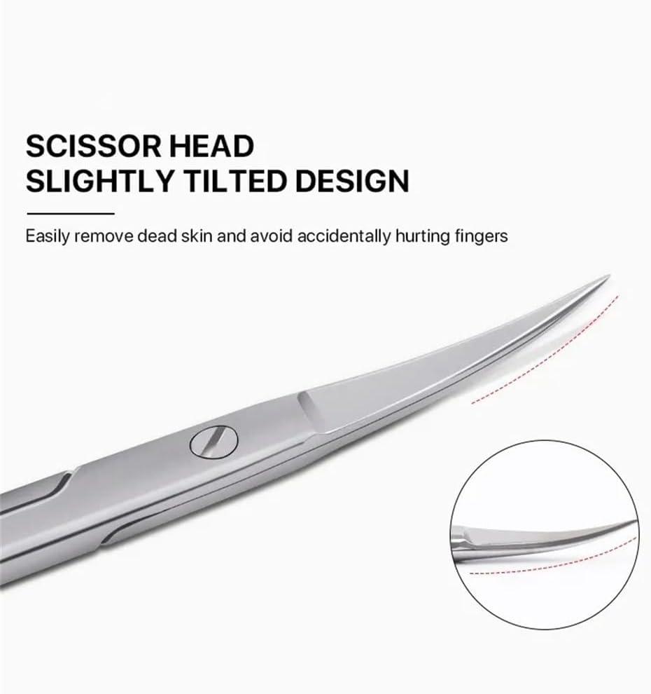 Manicure Scissors Curved Tip Scissors Professional Stainless Steel Nail Remover Nail Clipper Salon Nail Tools,Black,g