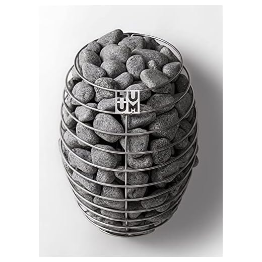 HUUM Drop 9.0kW Sauna Heater with UKU WiFi Control- Black, 121 pounds of Rounded Olivine Diabase Stones Included (Recommended for saunas Between 177-353 cu ft.)