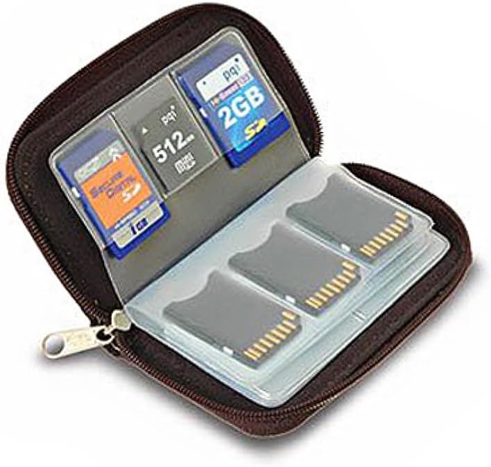 Portable Slot Memory Card Holder Case Water-Resistant Storage Pouch for and Cards Design Compact Black