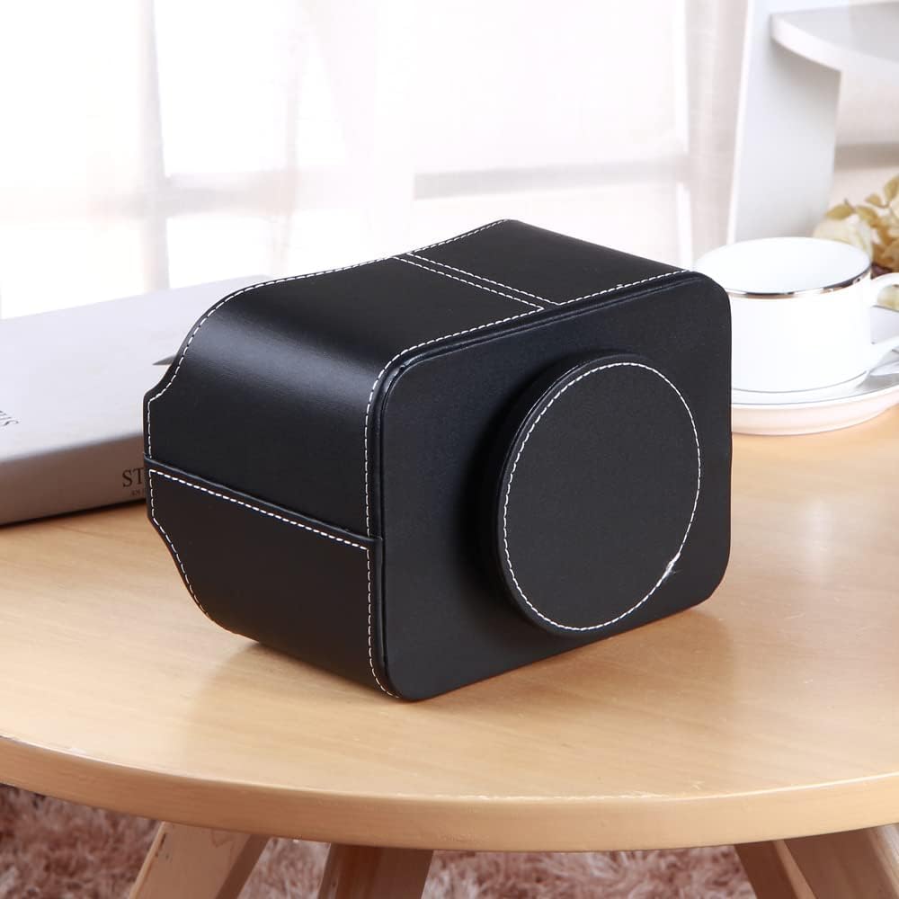 PUSU 1*Leather Valet Tray for Men + 1 * 360°Rotatable Remote Control Holder