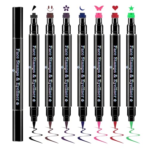 Delineador Líquido Doble Punta con Sello 7 Colores