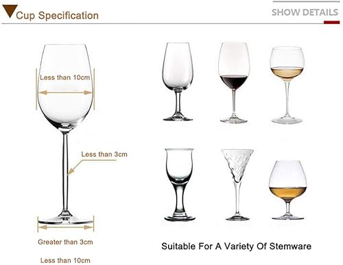 Miniatura 5 de Bamboo Wine Glass Holder, Hold Up to 6 Wine Glasses, Hanging Stemware Display Rack, Under Cabinet Mounted Wine Glass Drying Storage Hanger Organizer