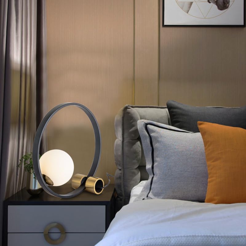 Lampada da Tavolo Moderna Semplice e Creativa con Sfera di Vetro Artistica Soggiorno Comodino for Camera Letto
