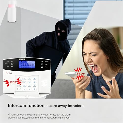 D1D9 24-teiliges drahtloses DIY-Heimalarmsystem, 4G WLAN/GSM, Keine monatlichen Gebühren...