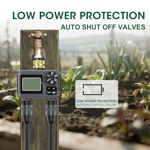 Vannes d'irrigation de jardin à double débit avec écran LCD étanche
