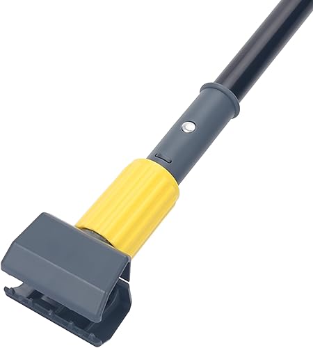 KeFanta Mango de trapeador de metal, resistente comercial, palo de trapeador industrial de 58 pulgadas con abrazadera de mandíbula, soporte de