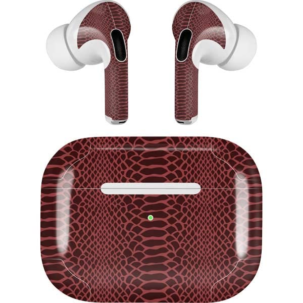Skinit Decal Audio Skin Compatible with Apple AirPods Pro (2rd Gen, 2022) - Skinit Originally Designed Marsala Snake Skin Design