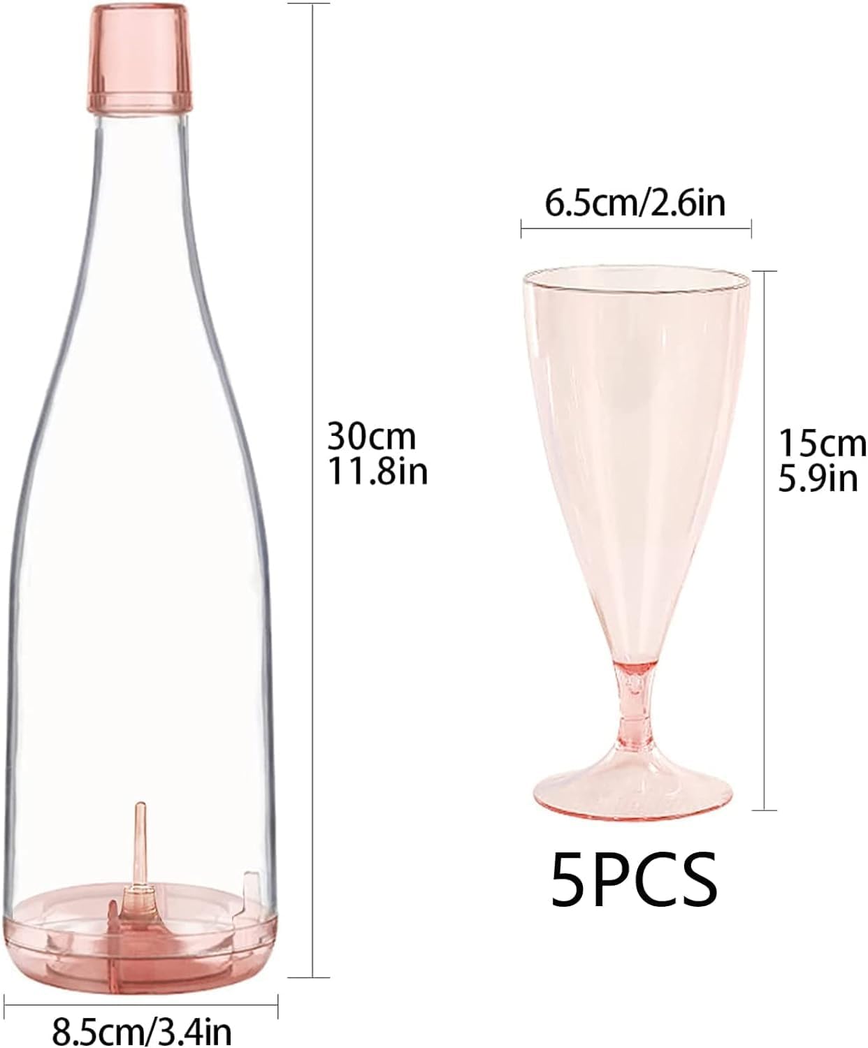 Niralasa Travel Picnic Glass 5PCS Set Folding Style Plastic Champagne Glasses Suitable for Outdoor Reusable Camping Perfect for Party, Wedding, Birthday 1