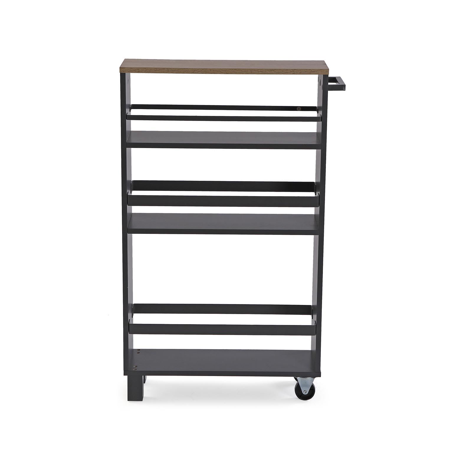 Versa Carros de Cocina Grey de Estilo Versátil, Medidas(Al x L x An) 79 x 15 x 50 cm, Madera MDF, Color Gris