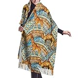 ♛La tela está hecha de poliéster de alta calidad.El patrón de color es natural y elegante, y el estilo es único. Puede combinarse con su blusa, camisas, suéter, chaqueta, jeans o vestido de noche para un look encantador. Gran bufanda o uso diario, cómoda y acogedora.