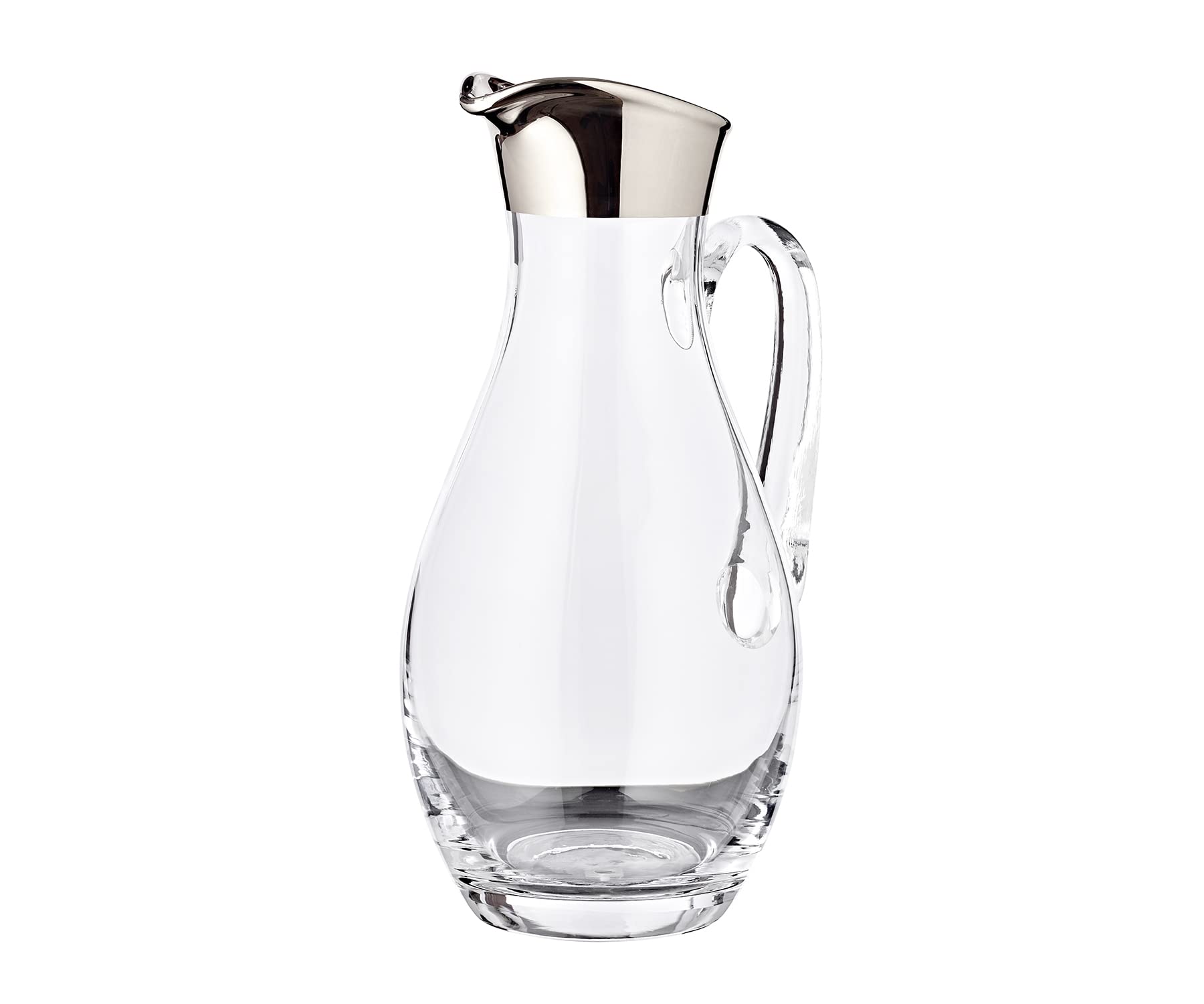 EDZARD Jarra Johnny, vidrio soplado con borde de platino, altura 30 cm, capacidad 1,8 litro, cántaro, jug, carafe, garaffa, decanter, jarron, para agua, zumo, té helado, vino