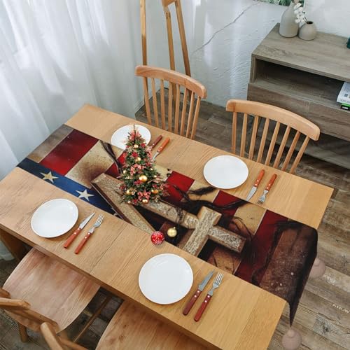Chemin de table rustique avec pompons 35x152 cm pour protéger et décorer la table - 8