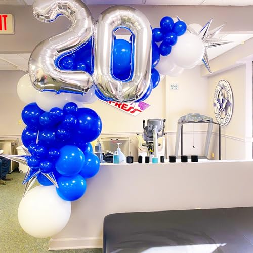 Image of Voircoloria 90pack Royal Blue Balloons Different Size 18 /12 /10 /5 Inch Blue Balloon Garland Arch Kit for Graduation, Wedding, Birthday, New Year, Baby Shower, Baseball, Nautical Party Decorations