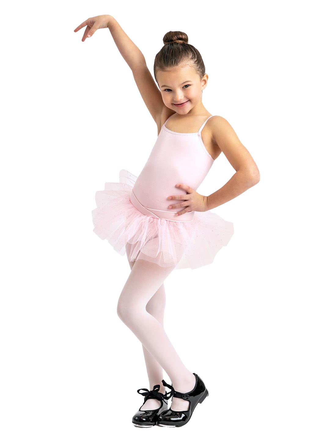 Capezio Girls Belted Camisole Tutu Dress, Pink, Small