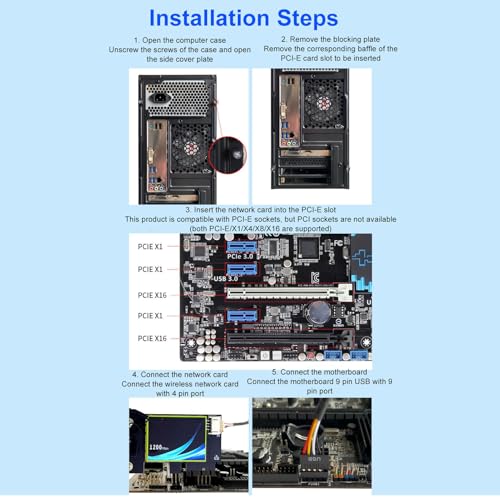 Goshyda Tarjeta PCIe Tri Band WiFi 6E 4200Mbps, Adaptador Bluetooth 5.2 para PC de Escritorio, Compatible con Wins 11/10, Cifrado WPA3 - imagen 2
