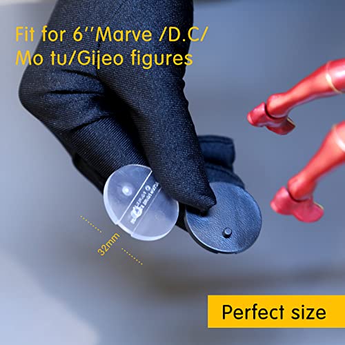 Image of 56PCS Action Figure 6 inch Display Stand, Toy Support Holder Stands Base, Compatible with GiJeo Classified Series /Mavel Legends Series /D C /Mo tu 1 /12 Figures, Mix Clear & Black