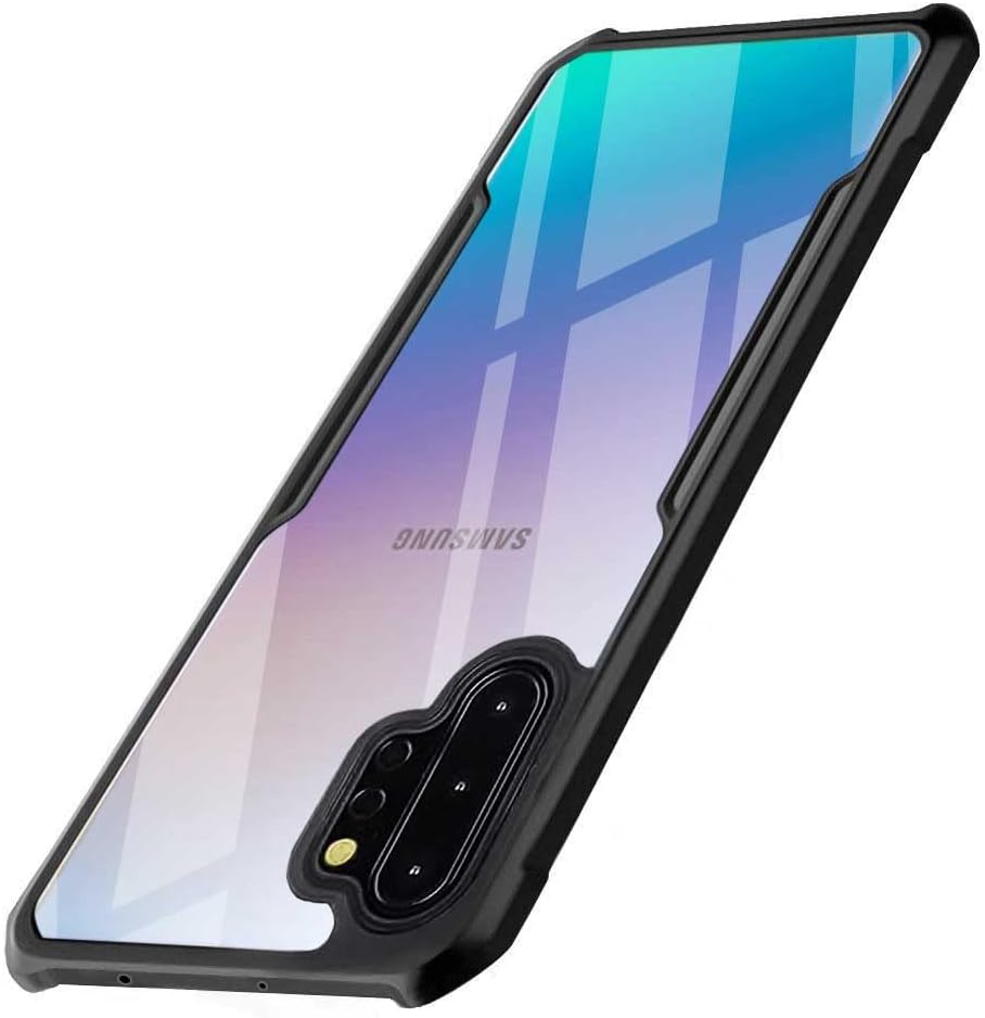 WOW IMAGINE Shock Proof Clear Back Cover Case Mobile Cover for Samsung Galaxy Note 10 Plus (Hard | Hybrid PC + TPU | Full Armour Device & Camera Protection | Black)