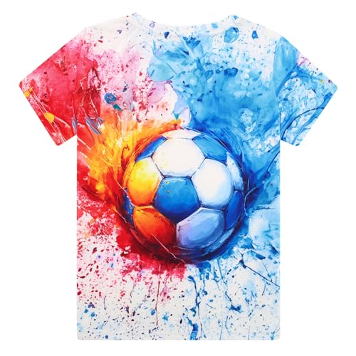 Funnycokid Boys Girls Shirts Graphic T-Shirt Neon Clothes Kids Novelty Youth Short Sleeve Animal Print Tees 4-16 Years2