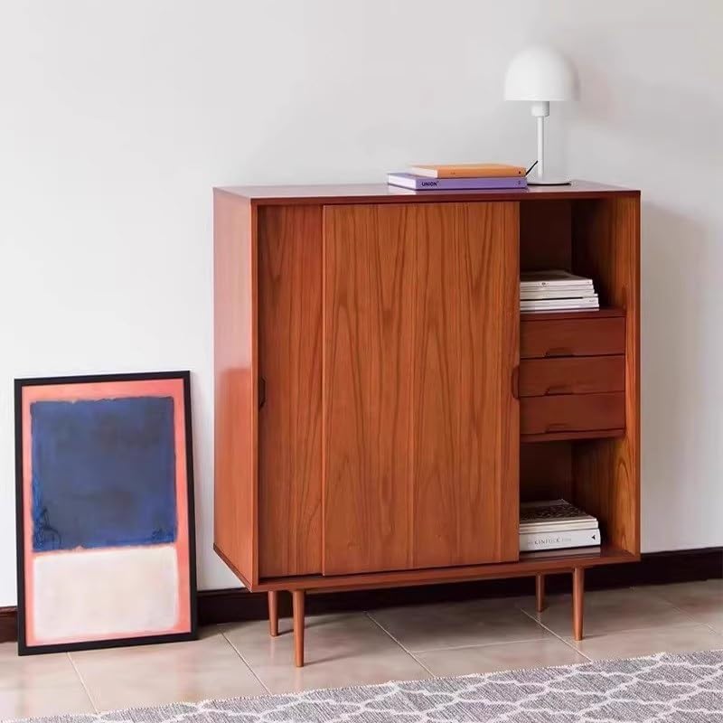 Entryway Cabinet 100x40x105cm Bar Counter Dining Side Storage Cabinet, Home Solid Wood Entrance Bedroom Bedside Decorative Furniture Sideboard Storage Cabinet