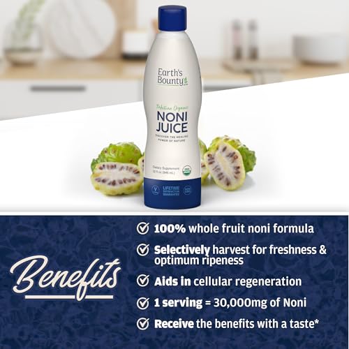 earth39s bounty tahitian organic noni juice - 32 floz - 100 pure natural immune amp joint support - organic kosher noni juice - no additives