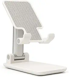 Suporte Universal Ajustável para Celular e Tablet Portátil Dobrável e Ergonômico Base Reforçada com Regulagem de Altura e Ângulo Ideal para Mesa Escritório e Viagens Compatível até 12,9 Linha Premium