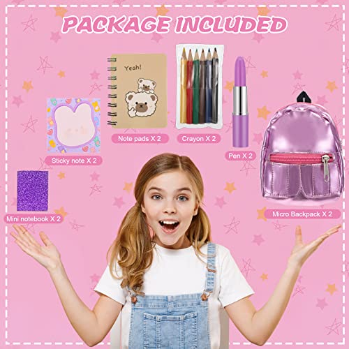Mini Doll Backpack Mini Dolls School Bags Micro Backpack Mini Backpack Dolltoys With Mini Supplies Micropacks Mini Doll Accessories Toy Surprise With 10 Stationary Surprises Inside For Doll Play Sets #TOP2